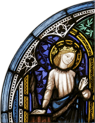 Image of Gwenfrewy from a stained glass window.