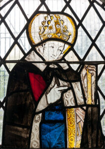 Medieval stained Glass depicting a bishop